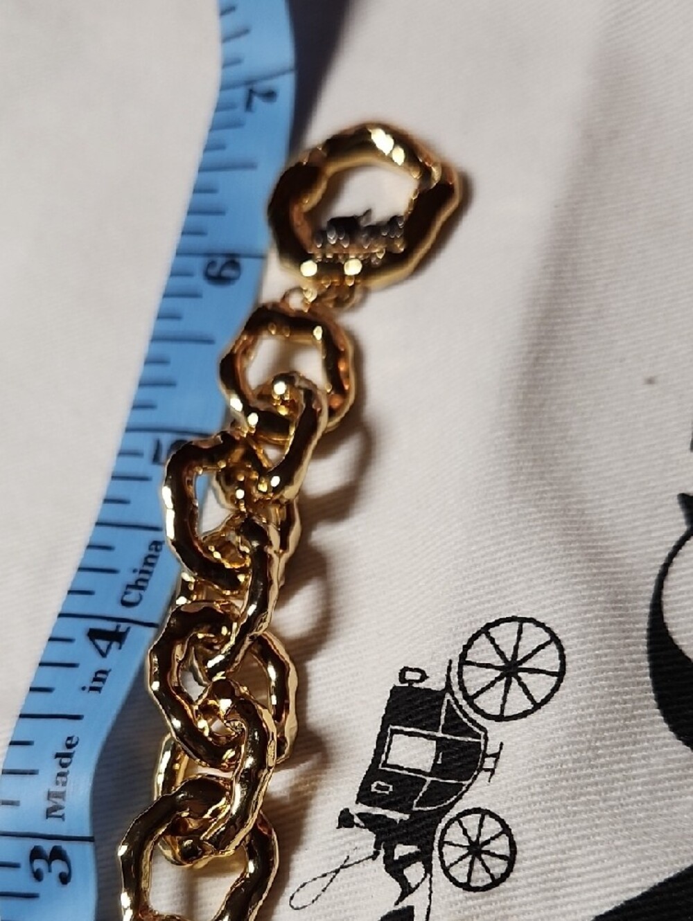 Coach Gold-Tone Chunky Link Bracelet with Dangle Charm - Picture 8 of 11